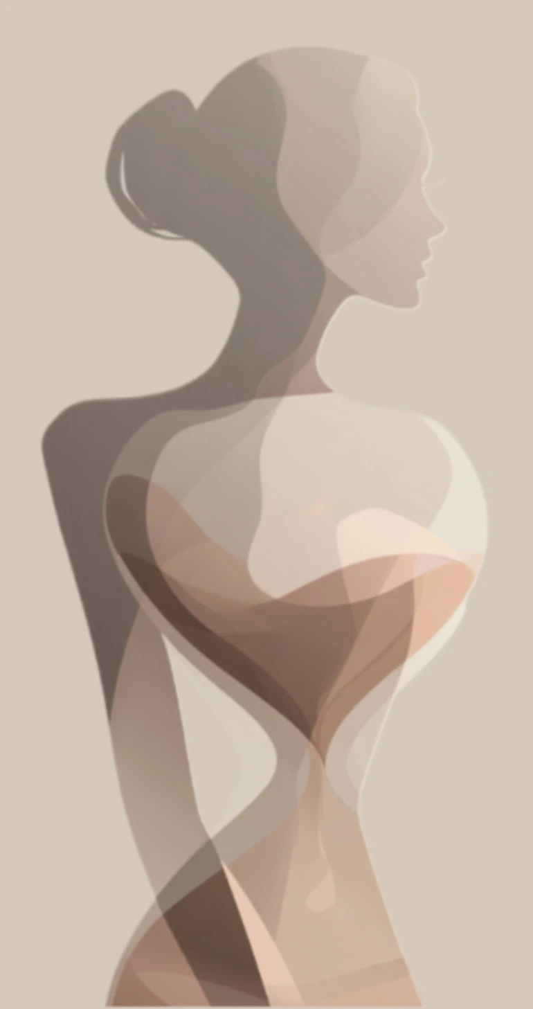 Ilustración de la campaña: silueta de una mujer cuyo cuerpo dibuja un reloj de arena.